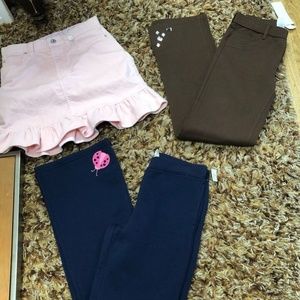 Gymboree/Gap,Kids, Set Girls 3 Pc $8 Each,Skirt Rose,Two pants Brown-Blue,Sz 9.!